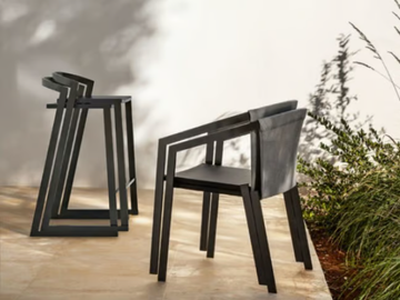 PUSH - High aluminium and textilene garden stool with footrest by MY YOUR - view 2